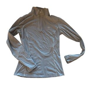 Bogner Ski Snow Winter Long sleeve top Women's Gray Quarter-Zip Sz S Grey Jersey